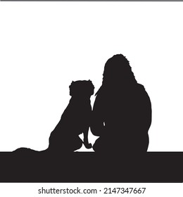 1,650 Woman Dog Silhouette Sitting Images, Stock Photos & Vectors ...