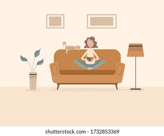 
girl sitting at home reading a book