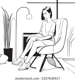 A girl sitting on chair