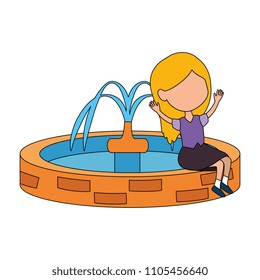girl sitting in park sink