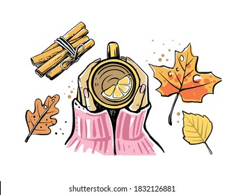 girl sitting at table with mug of tea