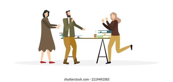 girl sitting at the and working vector illustration