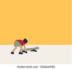 Girl, skate, skateboard, sport, young, trendy, board. Young hipster skateboarder. Flat style character vector illustration