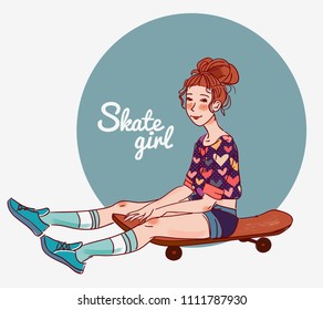 Girl with skateboard