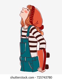Girl with skateboard