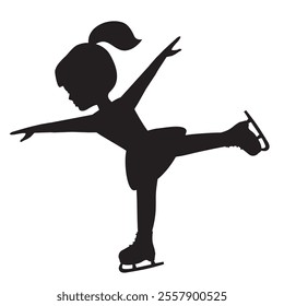 Girl skating  vector cartoon illustration