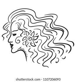 Girl. Sketch. Vector illustration