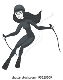 girl skiing