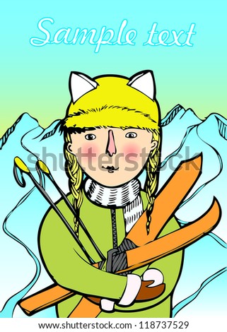 girl skiing