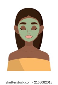 girl with skin care mask sheet