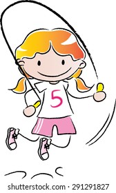 Girl skipping