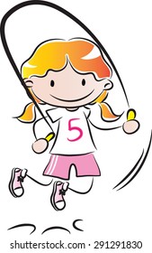 Girl skipping