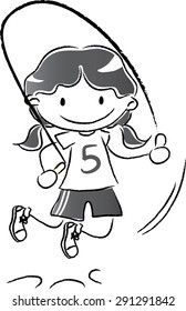Girl skipping
