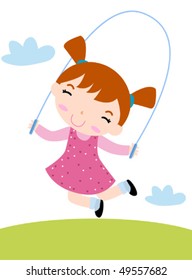 girl skipping