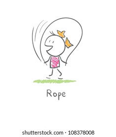 girl with a skipping rope