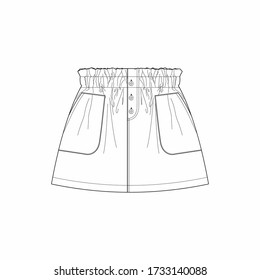 girl skirt vector draw front