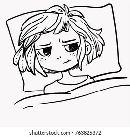 girl sleep vector illustration