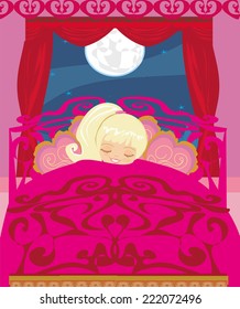 girl sleeping in his bedroom