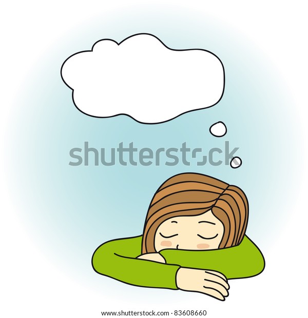 Girl Sleeping Laying Her Head On Stock Vector (Royalty Free) 83608660 ...