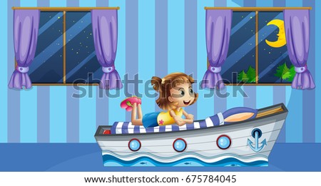 Similar – Image, Stock Photo bedtime ship Bed Sleep