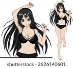 Girl in Sleeping Pose Front View Character Vector