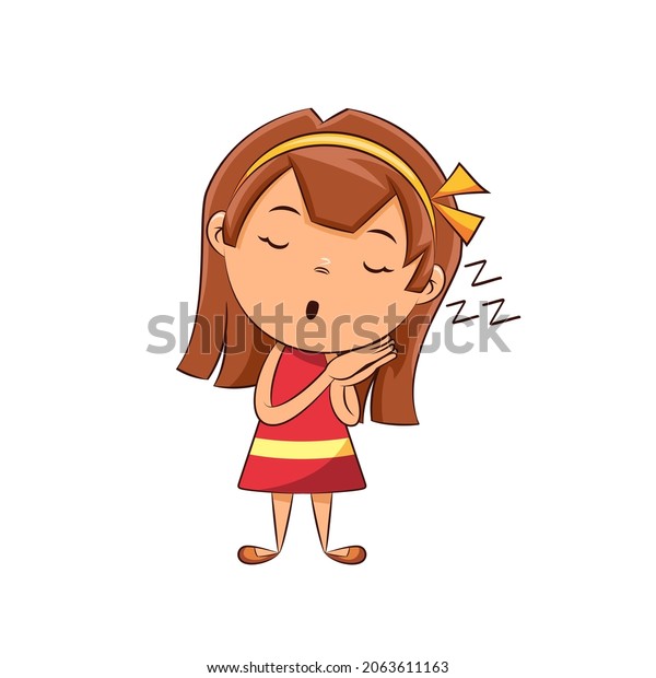 Girl Sleeping Standing Vector Illustration Stock Vector (Royalty Free ...