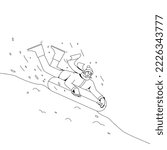 A girl slides down a snowy hill on a tubing.