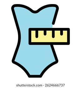 Girl slimming icon. Outline girl slimming vector icon color flat isolated