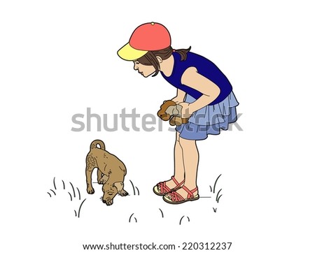 girl with a small dog