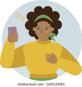 Girl with smart phone in hand