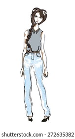 Girl with smartphone 