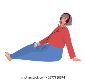 Girl with smartphone design, Youth culture people cool person human profile and user theme Vector illustration