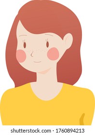 Girl smile face vector illustration