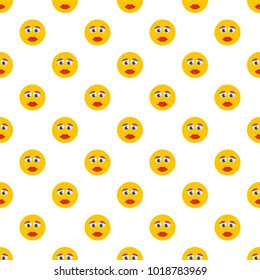 Girl smile pattern seamless in flat style for any design
