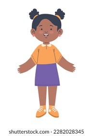 girl smiling cartoon character icon isolated