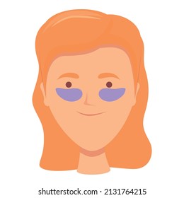 Girl smiling eye patch icon cartoon vector. Face gel. Facial skincare