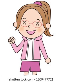 Girl smiling face Guts pose
