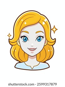 A Girl Smiling Face Vector illustration.