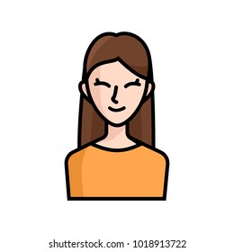 Girl Smiling Icon Vector 