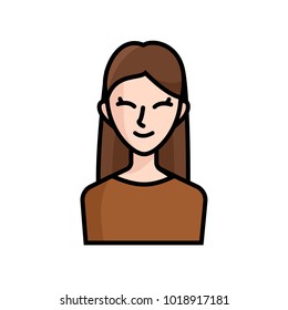 Girl Smiling Icon Vector