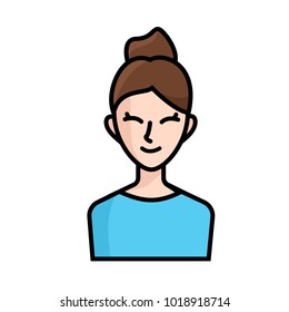 Girl Smiling Icon Vector