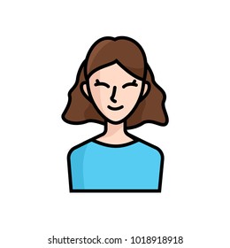 Girl Smiling Icon Vector