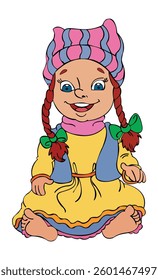 A girl smiling vector illustration