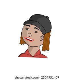 Girl smiling and wearing a black cap 