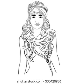 Girl with snake