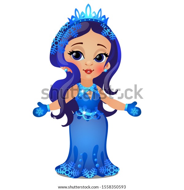 Girl Snow Princess Snow Queen Snow Stock Vector Royalty Free