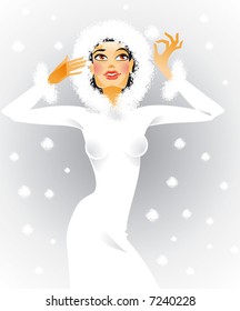 Girl with snowballs