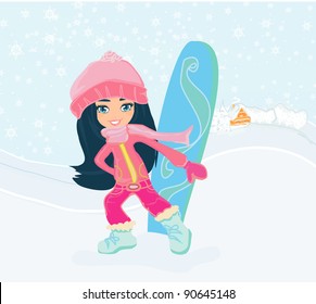 スノーボード 女の子 のイラスト素材 画像 ベクター画像 Shutterstock