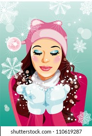 Girl with snowflake