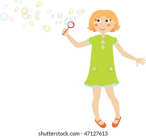 Girl with soap bubble